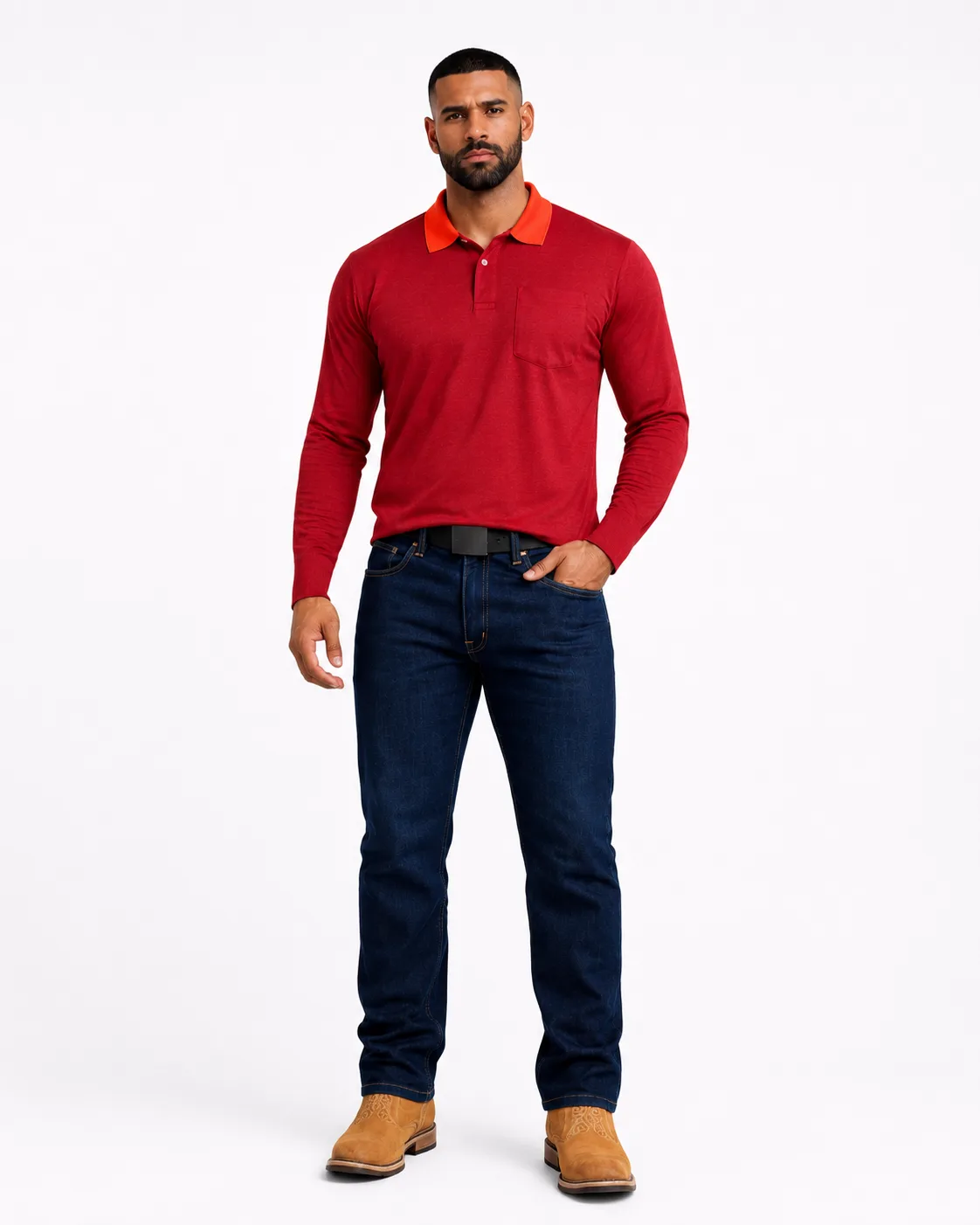 Calça de Trabalho Jeans Moda masculina Azul da Loja Precinho10