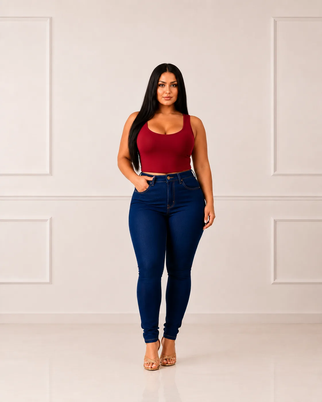 Calça Feminina Jeans Plus Size Variadas da Loja Precinho10