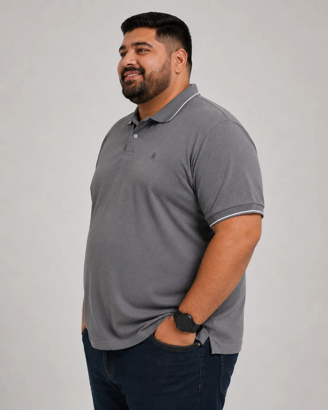 Camisa Polo Masculina Plus Size G4 lado ou costas