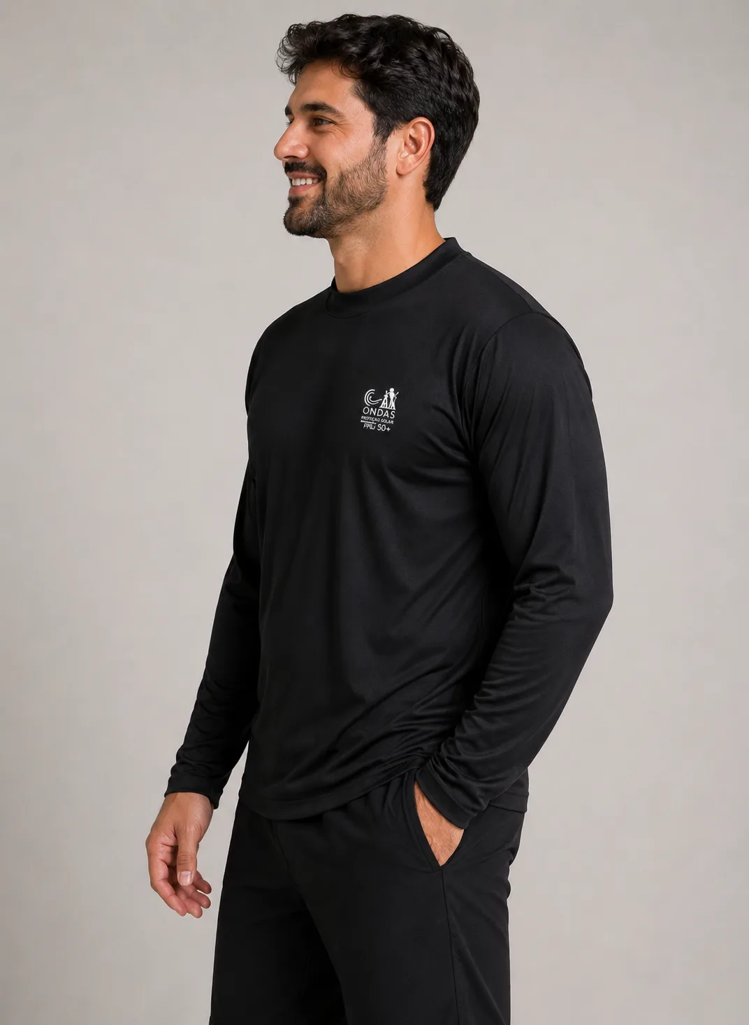 Camiseta Manga Longa UV 50+ lado ou costas