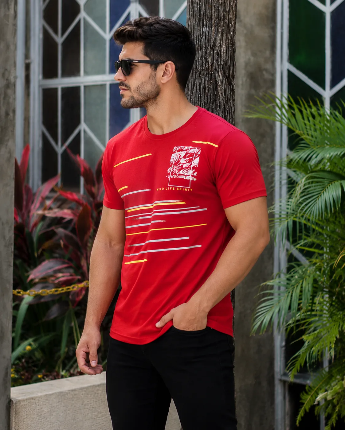 Camiseta Masculina Estampada lado ou costas