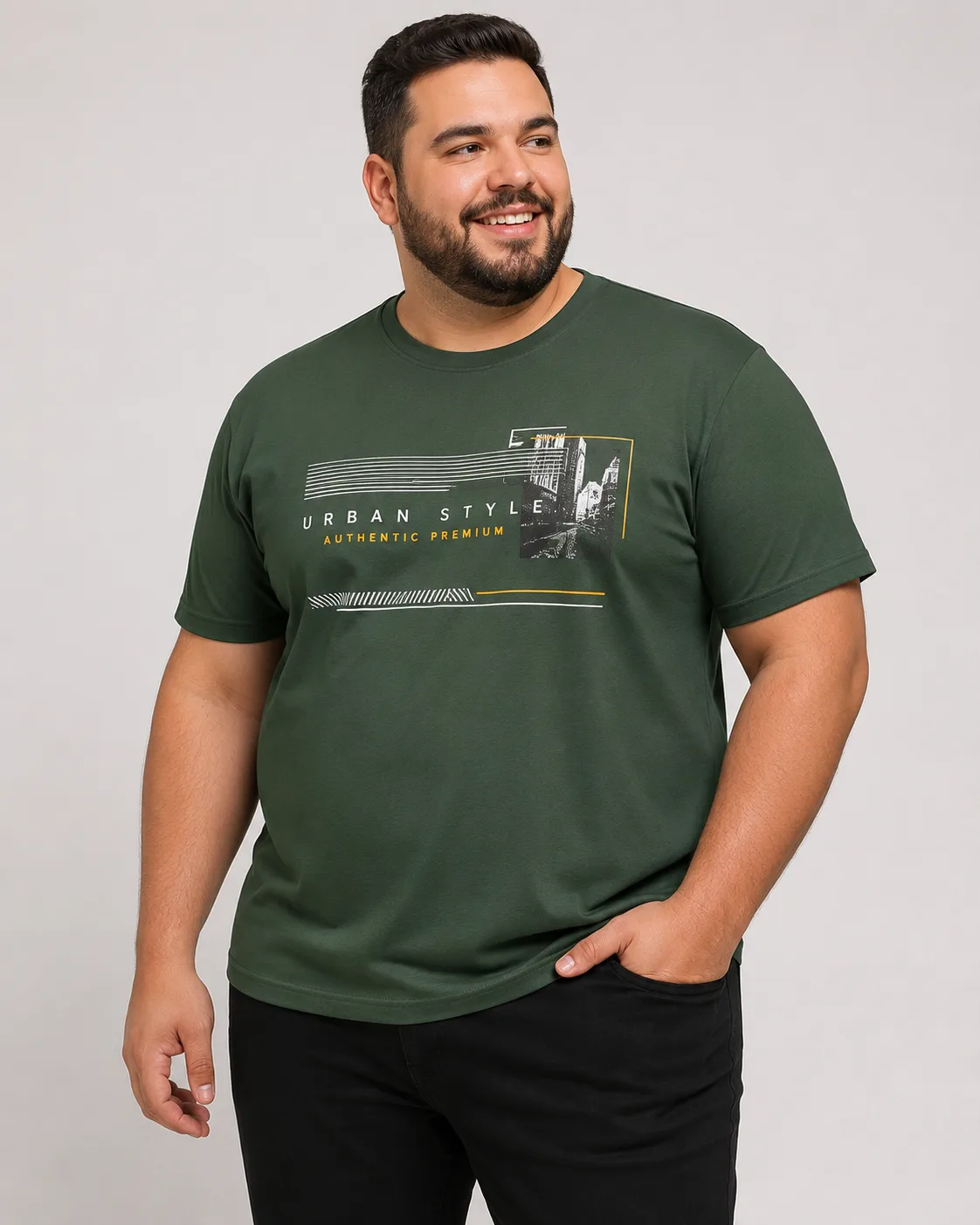 Camiseta Masculina Plus Size Estampada Moda plus Variadas da Loja Precinho10