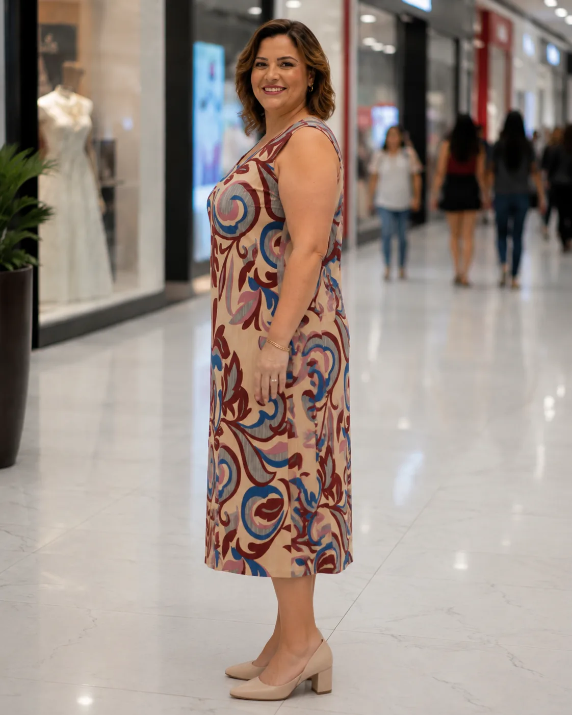Vestido Feminino Midi em Liganete lado ou costas
