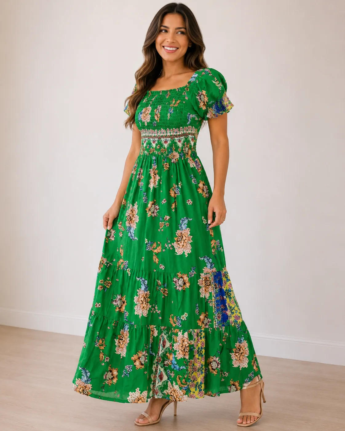 Vestido Longo Aurora Floral Vestidos Floral da Loja Precinho10